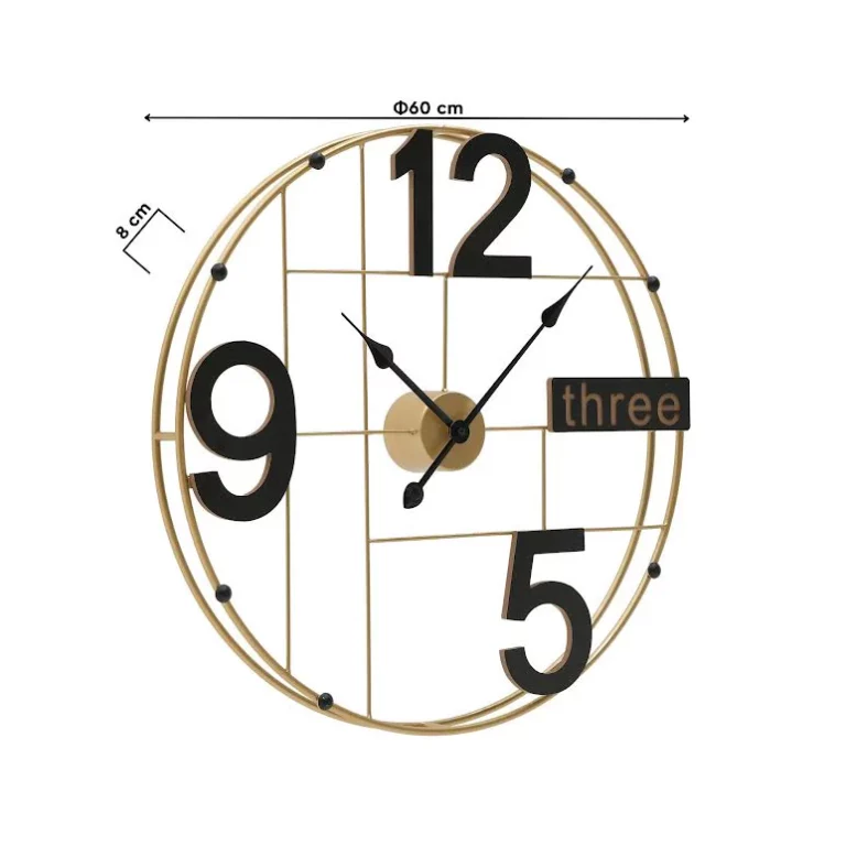 Large Wall Clock Black & Gold – YX10835D