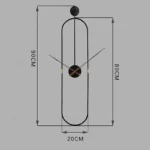 Modern Oval Wall Clock Black – YX8800B