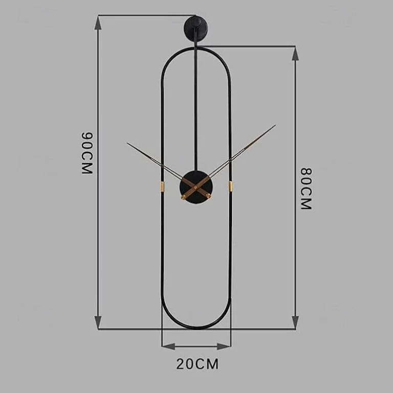 Modern Oval Wall Clock Black – YX8800B