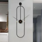 Modern Oval Wall Clock Black – YX8800B