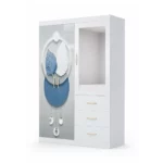 Metal Wardrobe, Brown or White, MWMET3003