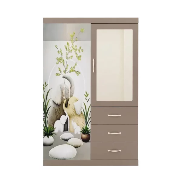 Metal Wardrobe, Brown or White, MWMET3003