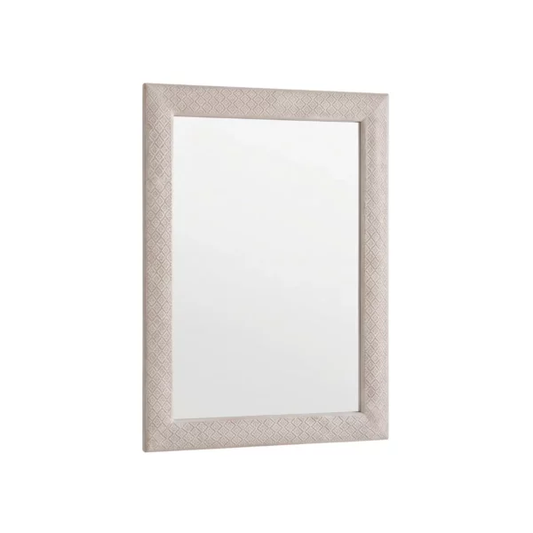 Decorative Wall Mirror with Textured Frame, White or Gold, MWCV6