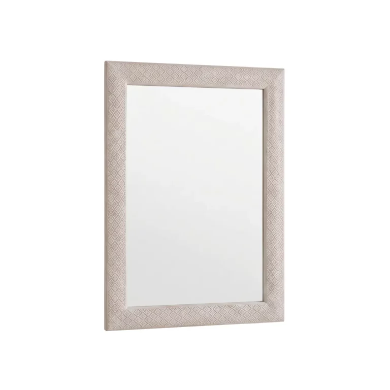 Decorative Wall Mirror with Textured Frame, White or Gold, MWCV6