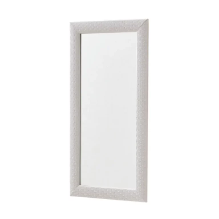Decorative Wall Mirror with Textured Frame, White or Gold, MWCV6