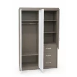 Metal Wardrobe, Brown or White, MWMET3003