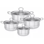 Condere Home 8 Piece Stainless Steel Cookware Set, Silver, CDH-0015