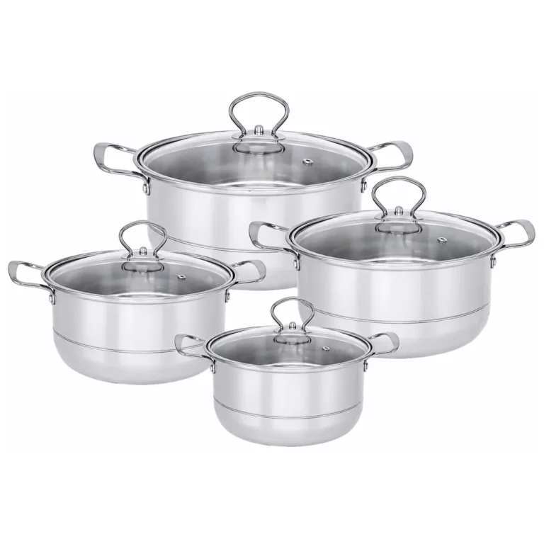 Condere Home 8 Piece Stainless Steel Cookware Set, Silver, CDH-0015