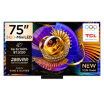 TCL 75 Inch C7L SQD Mini LED Google TV 144Hz, 75C7L, Black