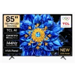TCL 85 Inch P8L Premium QD Mini LED Google TV 144Hz, 85P8L, Black