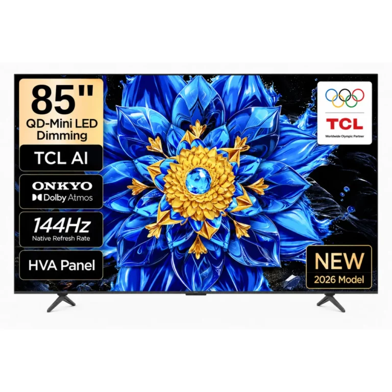 TCL 85 Inch P8L Premium QD Mini LED Google TV 144Hz, 85P8L, Black