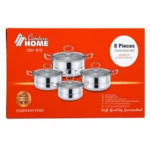 Condere Home 8 Piece Stainless Steel Cookware Set, Silver, CDH-0015