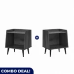 Dual Shelf Side Bed Tables, White, Set of 2, MW340