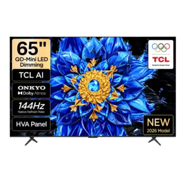 TCL 65 Inch P8L Premium QD-Mini LED Google TV 4K 144Hz Smart TV (65P8L), Black