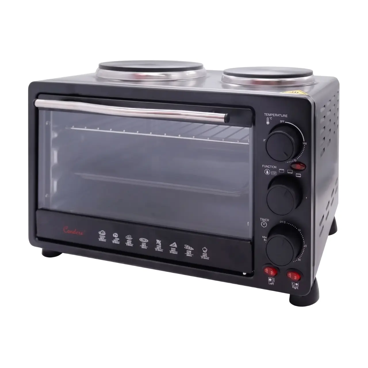 TH-12B-2 Condere Mini Oven 23 Litre 2 Plate TH-12B-2, Black