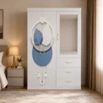 Metal Wardrobe, Brown or White, MWMET3003