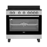 Defy Gas Electric Cooker 90cm with Thermofan+, Black and Inox, DGS90GEBI