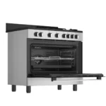 Defy Gas Electric Cooker 90cm with Thermofan+, Black and Inox, DGS90GEBI