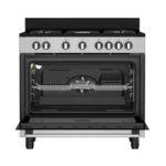 Defy Gas Electric Cooker 90cm with Thermofan+, Black and Inox, DGS90GEBI