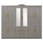 10 Door Wardrobe 3 Piece Set with Mirrors, Perilla, MW9106C