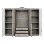 10 Door Wardrobe 3 Piece Set with Mirrors, Perilla, MW9106C