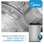 Midea 21kg Top Loader Washing Machine, Grey, MA500W210/G