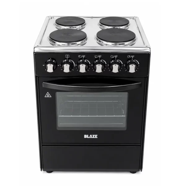Blaze 4 Plate Electric Stove with Electric Oven, Black, GS-K50EE