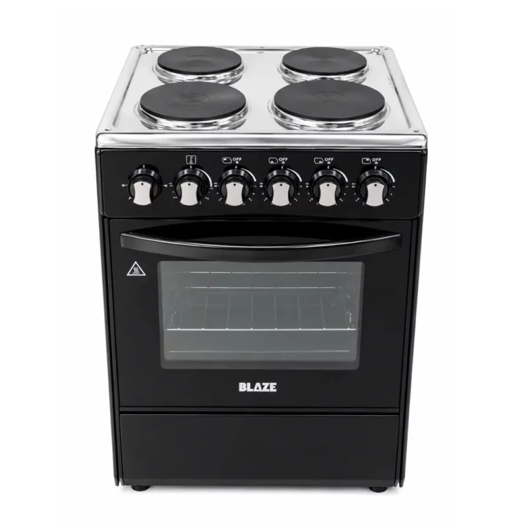 Blaze 4 Plate Electric Stove with Electric Oven, Black, GS-K50EE
