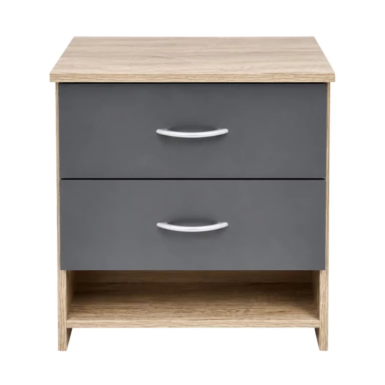 Modern 2 Drawer Nightstand