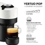 Nespresso Vertuo Pop Coffee Machine, Coconut White, GCV2-ZA-WH-NET