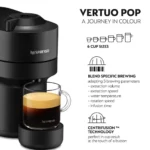 Nespresso Vertuo Pop Coffee Machine, Black, GCV2-ZA-BK-NET