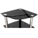 Glass TV Stand, Black and Silver, TV52/TVR183, MWTV50