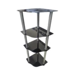 Glass TV Stand, Black and Silver, MWTV50