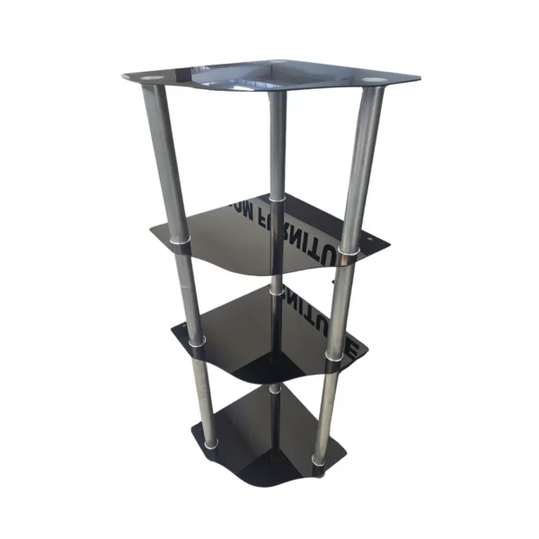 Glass TV Stand, Black and Silver, MWTV50