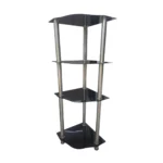 Sleek Glass TV Stand, Black and Silver, MWTV50