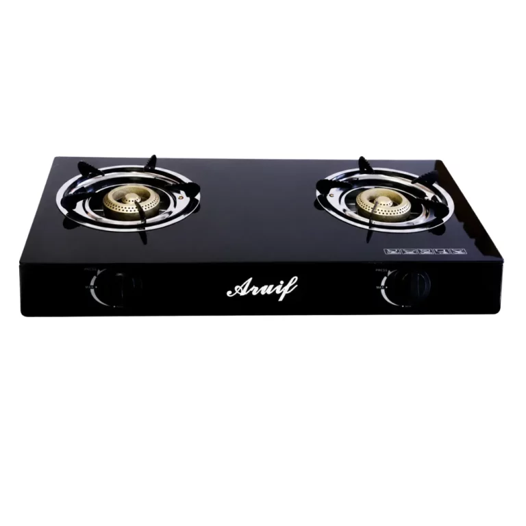 Aruif 2 Burner Gas Stove, Black Glass, RH-2002