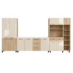 Modern Luxury 3-Piece Kitchen Cupboard Set – Cream & Oak, MW823