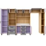 Modern Kitchen Storage Set, Grey and Oak, MW824