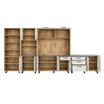 3 Piece Kitchen Set, UK Oak and Light Grey, MW391