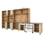3 Piece Kitchen Set, UK Oak and Light Grey, MW391