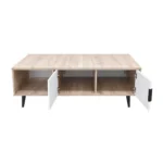 Centre Table with Open Shelf, Natural Oak and White, MWCT3