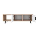 Centre Table with Open Shelf, Natural Oak and White, MWCT3