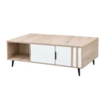 Centre Table with Open Shelf, Natural Oak and White, MWCT3