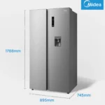 Midea Side-by-Side Fridge Freezer 513L with Water Dispenser, HC-689WEN