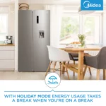 Midea Side-by-Side Fridge Freezer 513L with Water Dispenser, HC-689WEN