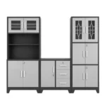 Metal 3 Piece Kitchen Scheme, Grey and Black, MW360D