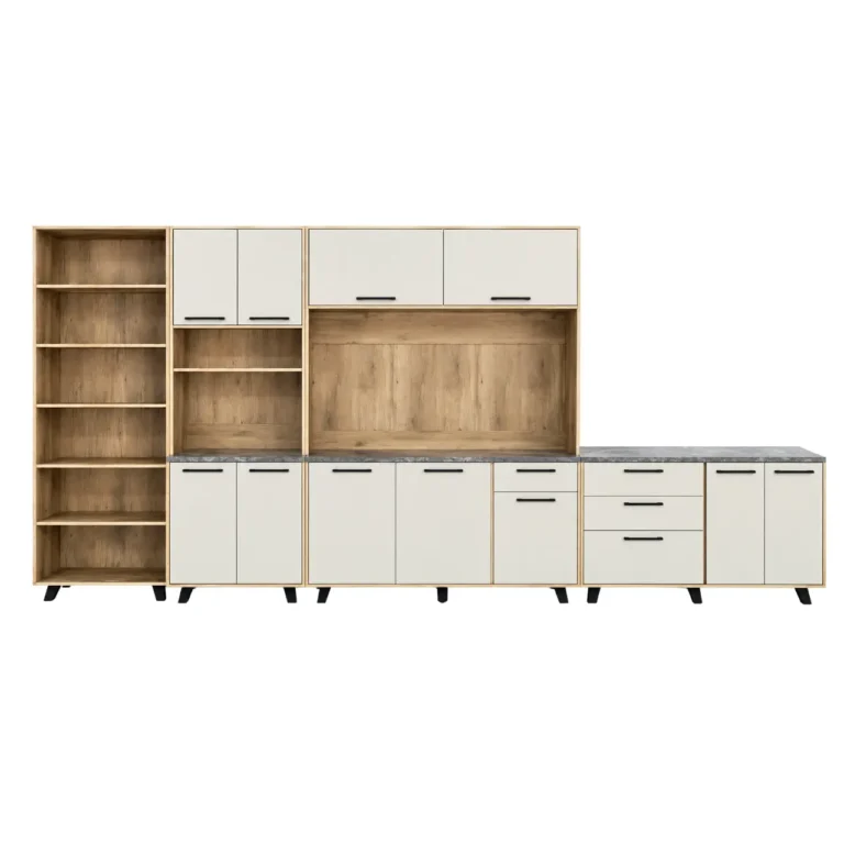 Prestige 3-Piece Kitchen Set, UK Oak & Light Grey, MW391