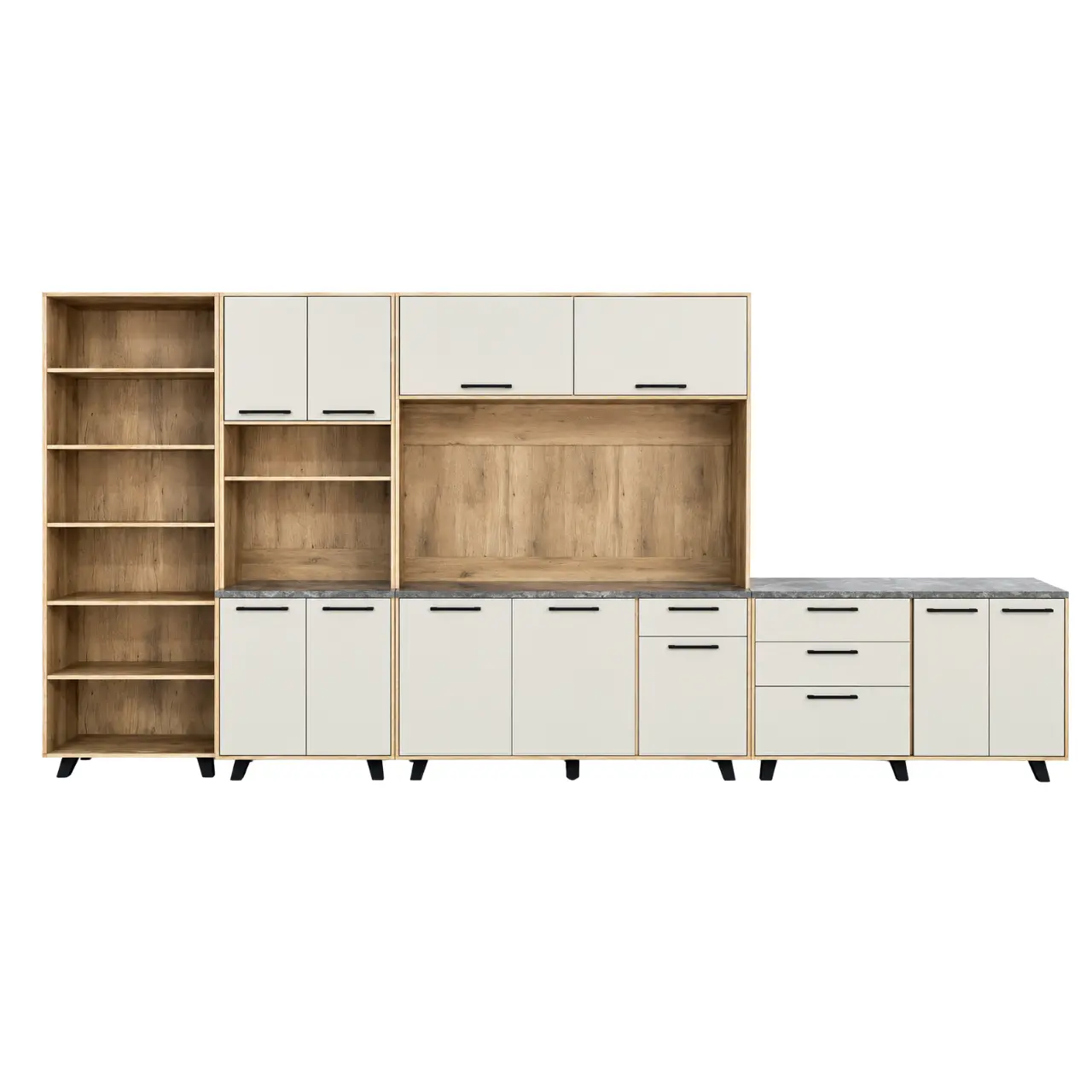 MW391 Prestige 3-Piece Kitchen Set, UK Oak & Light Grey, MW391