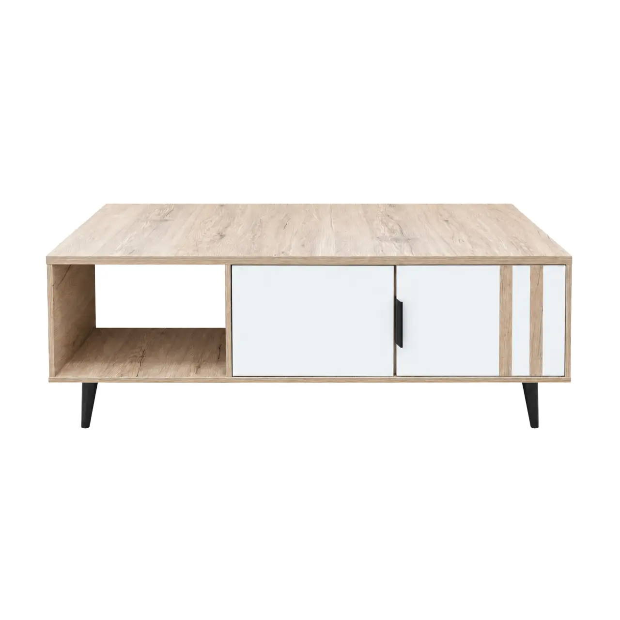 MWCT3 Centre Table with Open Shelf, Natural Oak and White, MWCT3 - Image 1