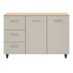 Contemporary 3 Door Kitchen Storage Cabinet, MWSF3DB